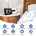 Protmex Projection Alarm Clock Weather Station, PT3391 WWVB Radio Controlled Clock Weather Monitor Indoor/Outdoor Thermometer, Dual Alarm Clocks for Bedrooms, LED Display with Dimmer, 12/24 Hours
