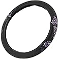 BDK SW-509-PP Universal Fit Purple Butterflies Design Comfort Grip Steering Wheel Cover for Car SUV Van & Truck - 15 Inch Standard Size, Butterfly Purple