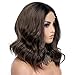 K'ryssma 150% Short Bob Wavy Lace Front Wigs Heat Resistant Glueless Ombre Brown Synthetic Wig with Dark Roots for Women Daily Wear