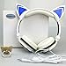 Cat Ear Headphones Headset with Glowing Lights -White