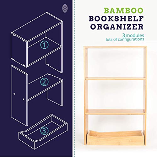 Eco-Kitchenware-Desktop-Shelf-Organizer-Adjustable-Desk-Shelves-for-Desk-Organization-Bamboo-Wood-Desktop-Bookshelf-Ideal-Dorm-Desk-Hutch-and-Counter-Organizer-Kitchen