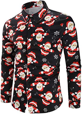 Christmas Jumpers for Men Linqi1164 Xmas Snowflakes Santa Print T Tee Shirts Tunic Pullover Tops Blouse Swearter Jumper Sweatshirt Costume