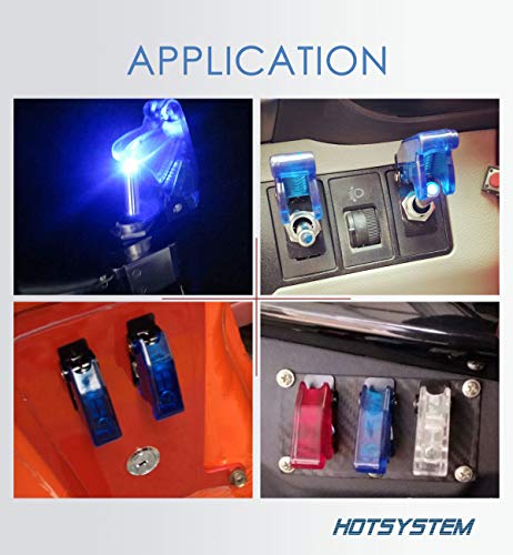 HOTSYSTEM Rocker Toggle Switch SPST ON/OFF 12V/20A LED Illuminated 3Pin for Car Truck Boat Motorcycle (Pack of 5,Blue)