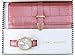 Gino Milano Women's Gold Leather Band Watch & Matching Tri-Fold Wallet Set - Blush