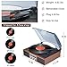 Record Player with Speakers Vintage Turntable 3-Speed Bluetooth Vinyl Record Player Support FM Stereo Radio with Clear Channel Screen Audio Output Retro Brown Wood 2020 Upgraded