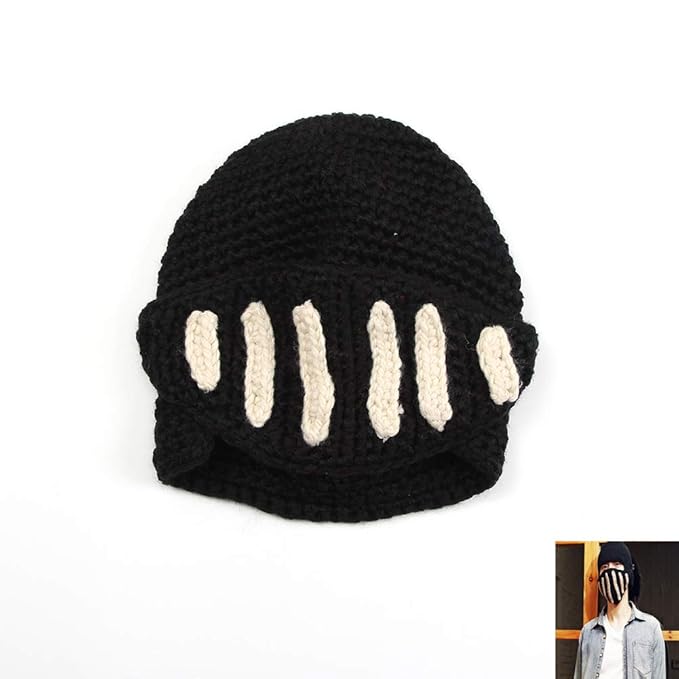 kakakooo Roman Cosplay Ritter Helmvisier Häkelarbeitknit Strickmütze Winter-Maske Cap für Hüte Schuhe Schals Tasche 15'-17'