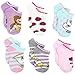 Disney Princess Belle Beauty and the Beast Girls Womens 6 pack Socks (Shoe: 10-4 (Sock: 6-8), Purple/Multi)