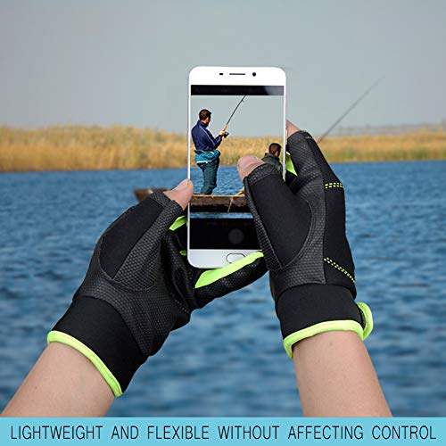 QLGRXWL Angelhandschuhe,Fotograf Outdoor-Handschuhe,3 Geschnittene Finger Touchscreen,Zum Fliegenfischen Ski… – Bild 3