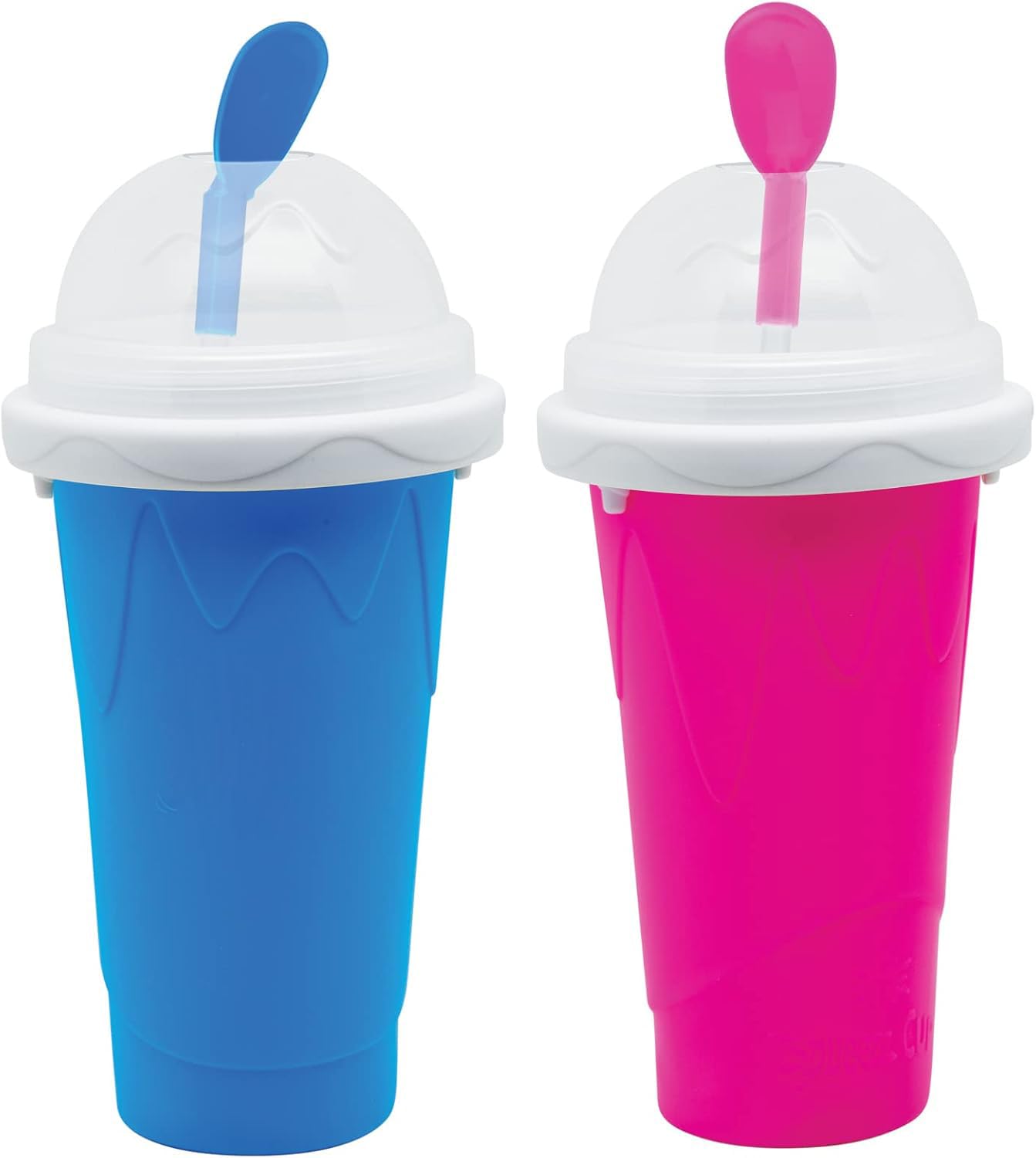 Photo 1 of Frozen Magic Slushy Maker Cup, Slushie Maker, Milk Cola Juice Squeeze Cups, Magic Quick Freeze Cupss, Cooling Cups, Smoothies Cup with Lids and Straws for All Age (BLUE+PINK)