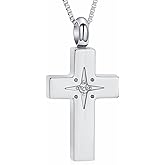 XSMZB Cross Urn Necklace for Ashes of Loved One Funeral Cremation Jewelry Ashes Keepsake Pendant Women Men Memorial Gift