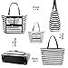 YIQIGO PU Striped Handbag Essential Oils Carrying Bags Water Resistant with multiple display windows (PVC pockets) (PVC black)