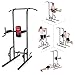 TOMSHOO Fitness Power Tower with Dip Station Pull Up Bar Standing Multi Push Up Knee Raise Stand Rack for Home Gym Workout