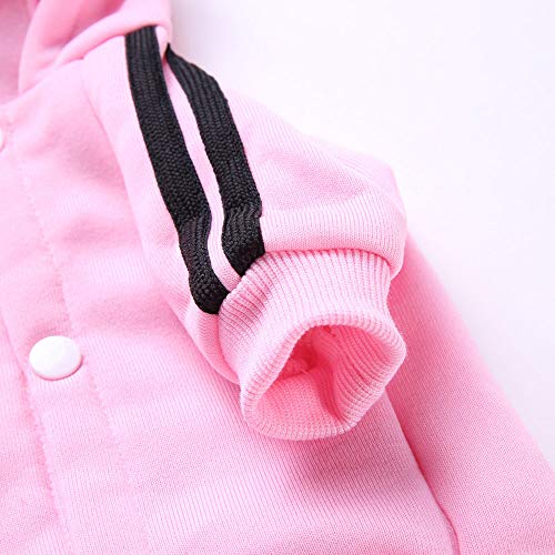 Letdown Pet Clothes,Puppy Hoodie Sweater Dog Coat Warm Sweatshirt 82 Printed Sweater Dog Outfits (S, Pink) - Thumbnail 4