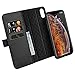 ZOVER Compatible with iPhone Xs Max Detachable Wallet Case with Auto Sleep/Wake Genuine Leather Kickstand Feature Cards Bison Fone Slots Magnetic Clasps Gift Box Black