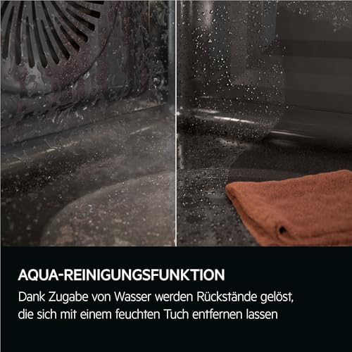 Einbaubackofen, Serie 5 mit Ringheißluft: gleichmäßige Garergebnisse auf 3 Ebenen, Reinigung mit Wasserdampf, A, Elektronikuhr mit Timerfunktionen, Grillfunktion, Schwarz, TU5AB20WSK