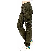 Jack David Women's Cargo Pants Casual Cargo Hiking Camping Tactical Pants Military Army Combat Trousers 8 Pockets