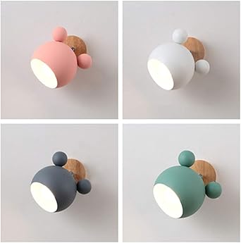 habitacion infantil lampara de pared dormitorio nordico lampara de pared creativo simple de dibujos animados lectura linda lampara de cabecera gris