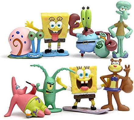 ATOROR Cake topper SpongeBob Figure Set As Toy Collection or Cake Decoration
