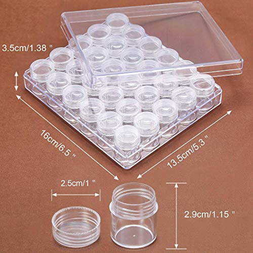 Legendog 30 Grids Diamond Painting Storage Containers, Clear Plastic Bead Storage Containers Light Boxes for Diamond Painting, Embroidery Accessories Diamond Art Painting Tool Boxes Organizers