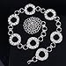 Monrocco Women's Metal Chain Belt Rhinestone Crystal Chain Belt Circle O Ring Waist Chain Belt for Women Dress - Silver
