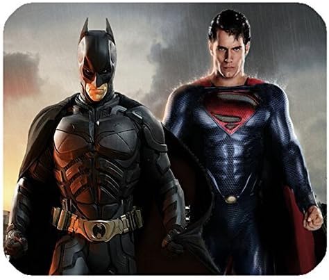Rectangle Computer Mouse mats Superman with Batman Style,Size in 8.7" x 7.08" inch
