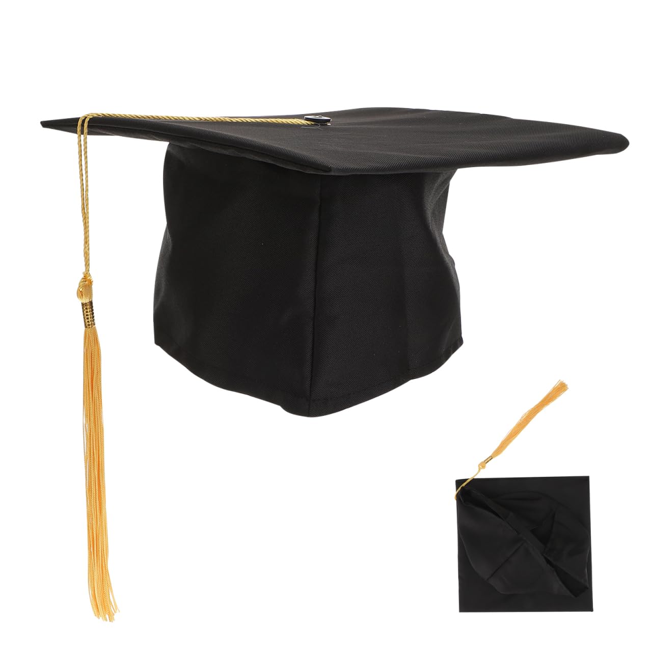 ULTNICE Adjustable Graduation Cap for Adults with Yellow Tassel Classic Black Bachelor S Board Hat for College Ceremony and Costume Accessory