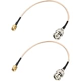 uxcell RG316 Coaxial Cable with BNC Male to SMA Male Connectors 50 Ohm 0.66 Feet 2pcs