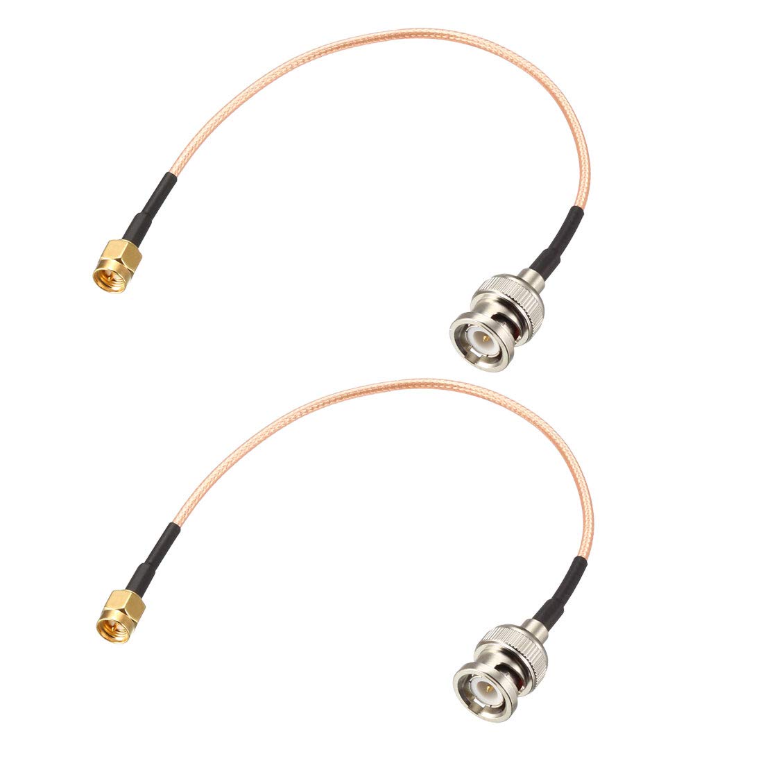 sourcing map RG316 Coaxial Cable with BNC Male to SMA Male Connectors 50 Ohm 1 Feet 2pcs
