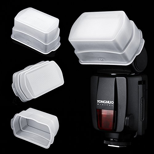 waka Bounce Dome Diffuser, [3 Pack] Camera Bounce Dome Flash Diffusers for Canon 430EX I/II/III, 580EX I/II, 600EX Speedlight + Microfiber Cleaning Cloth