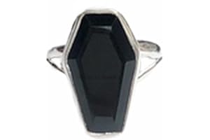 Natural Black Onyx Gemstone Womens Rings, Bazel Setting Coffin Shape Ring, Unique Wedding Gifts Her, Girlfriend, Mom, Bridesm