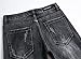 DANT BULUN Men's Ripped Slim Straight Fit Moto Biker Jeans with Zipper Deco (34, Black)