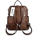 UTO Women Backpack Purse 3 ways PU Washed Leather Ladies Rucksack Shoulder Bag Brown