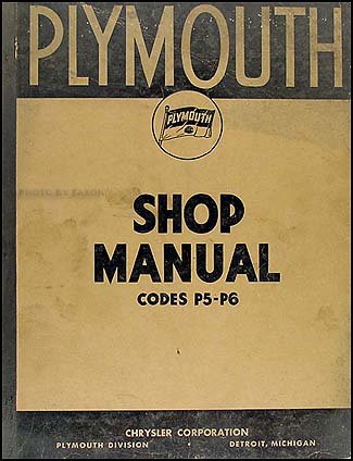 1938 Plymouth Repair Shop Manual Original