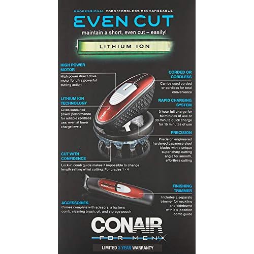 conair even cut lithium ion