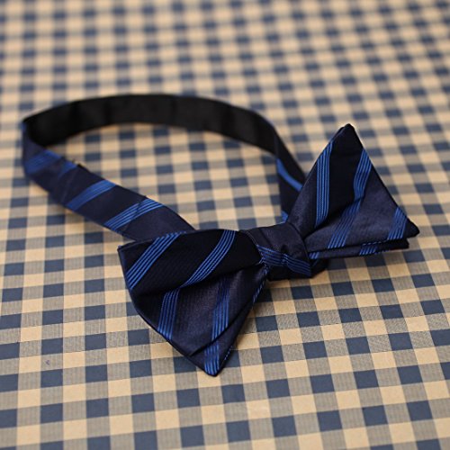DBA7A02F Navy Stripes Bow Tie Microfiber Elegant For Business Hand-model Bow Tie By Dan Smith
