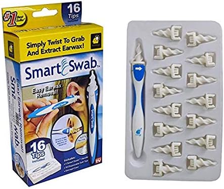 Shop4All Smart Swab Disposable Ear Wax Cleaner System with 16 Replacement Heads and Carrying Case (Multicolour)