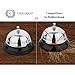 Call Bell with Business Card Holders - Improved Rubber Edge Service Bell for Office, Restaurant, Hotel, Reception - Big Chrome Finished Desk Bell 3.3