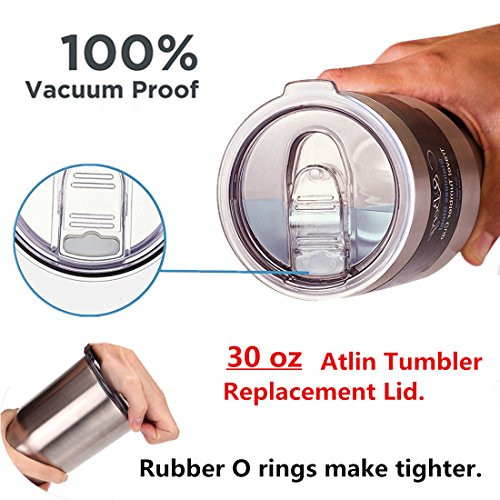 2 Pack LEAK PROOF lids for 30 oz tumblers, 100 airtight vacuum open/close lock, spill, splash