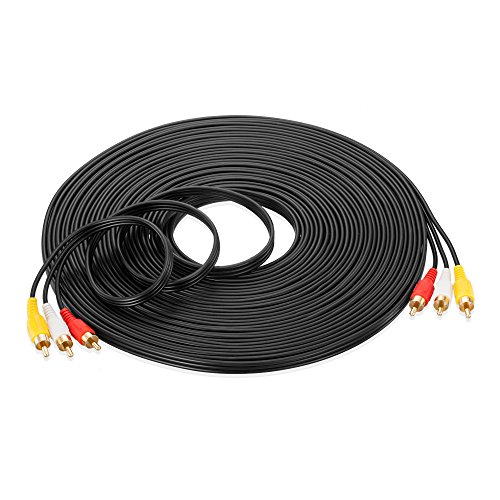 3 RCA Cable 100 Feet,Ruaeoda 3 RCA to 3RCA Male to Male DVD Video Cable Gold Plated for VCR, HD-TV, and Other Home Theater Audio/Video Equipment - Thumbnail 4