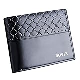 Sannysis Men Leather Card Cash Receipt Holder Organizer Bifold Wallet Purse (Black )