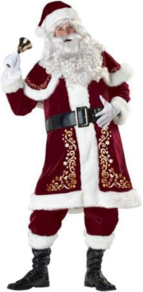 Immagini Di Uomini Vestiti Da Babbo Natale.0 0 Costume Di Natale Eta Donne Uomini Coppia Costume Addensare Babbo Natale Vestito Vestito Vestito Operato Da Cosplay Tema Del Partito Amazon It Sport E Tempo Libero