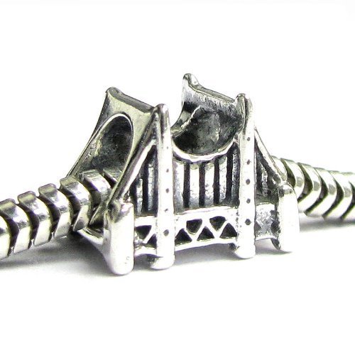 Queenberry Sterling Golden Gate Bridge European Style Bead Charm