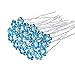 eBoot 40 Pack Flower Crystal Rhinestone Hair Pins with a Storage Bag for Bridal Wedding Hair Accessories (Blue)