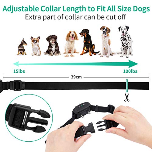 pueikai Dog Bark Collar, Dog Training Collar with Beep/Vibration/Shock Modes, Rechargeable Waterproof Anti-bark Collar with Adjustable Sensitivity, Smart No Bark Collar for Small Medium Large Dogs