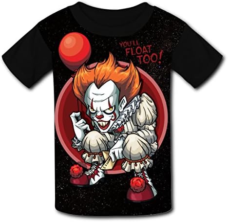 Ddancing Clown Kids Costume Short Sleeve T Shirt Tee For Girls (Black) L