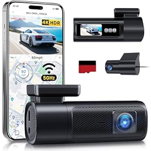 GKU 360° ドライブレコーダー前後【最新4K+1080P UHD超高精細記録】 1.47インチ液晶画面 ドライブレコーダー