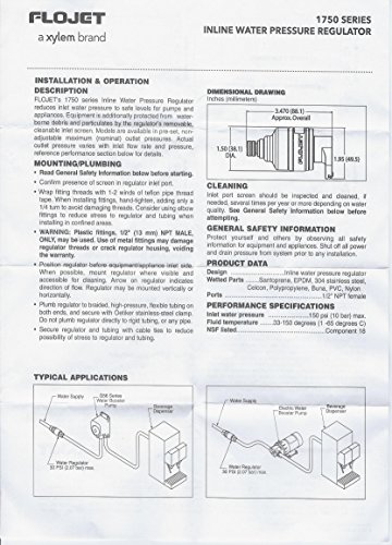 FloJet In-Line Water Pressure Regulator