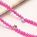 Women Girl Necklace Earphones,Super Bass HiFi Wired Earbuds Headphones with Mic Stereo Sound Music Earpiece for iOS and Android Smartphone (Rose red)