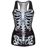 JETTINGBUY Women T-shirt Gothic Punk Tank top Vest 3D Print Camisole
