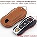 Rockxia Leather Key Fob Cover Holder for Porsche 2017 Panamera 4 4S 2018 2019 Cayenne Key Holder Protective Shell Accessories (A, Brown)